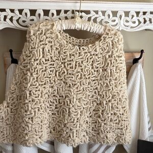 Evelyn Montez, baby alpaca crochet cape cream
